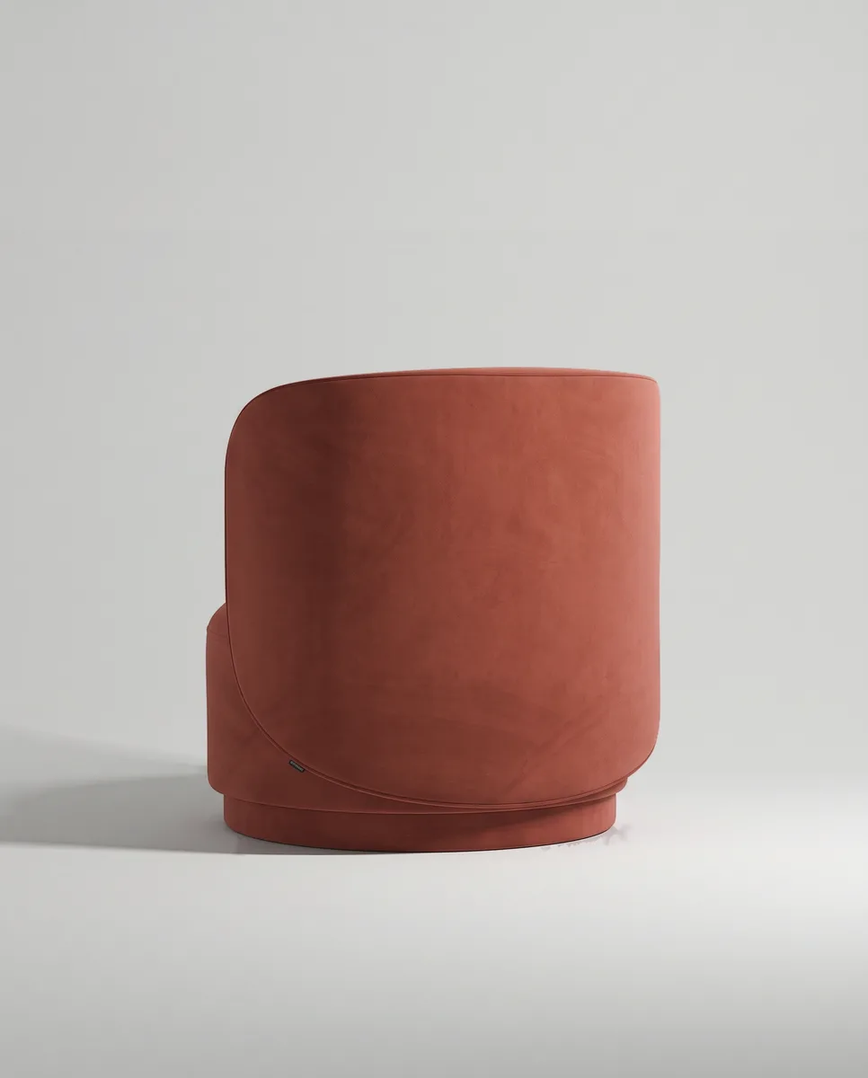 Кресло терракотового цвета Кота от Kalibroom, исполненное в современном стиле