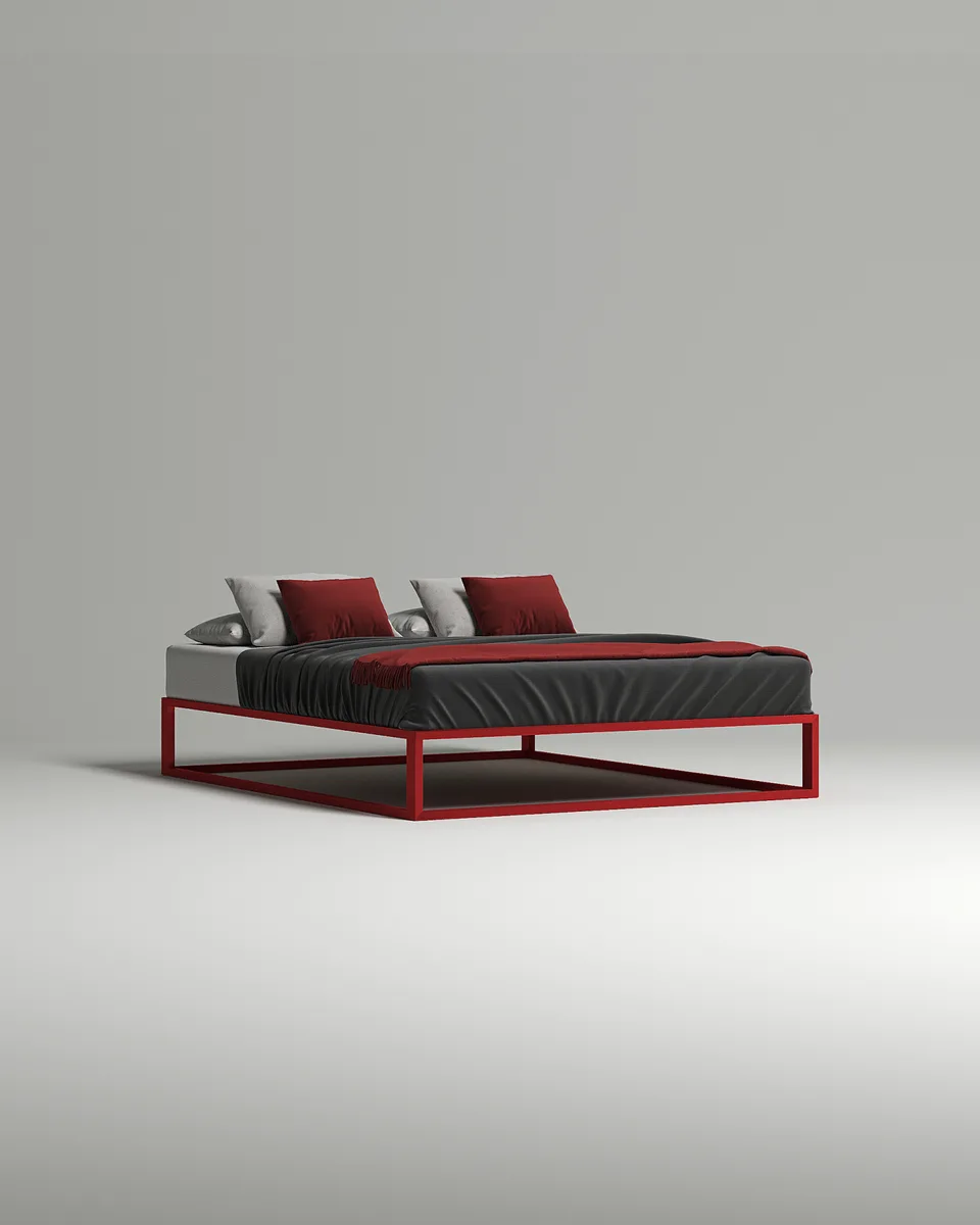 Кровать Дален под матрас 180x200x40 без изголовья и ящика для белья. Материал: RAL 3024 (металл) Кровать Дален под матрас 180x200x40 без изголовья и ящика для белья. Материал: металл - RAL 3024