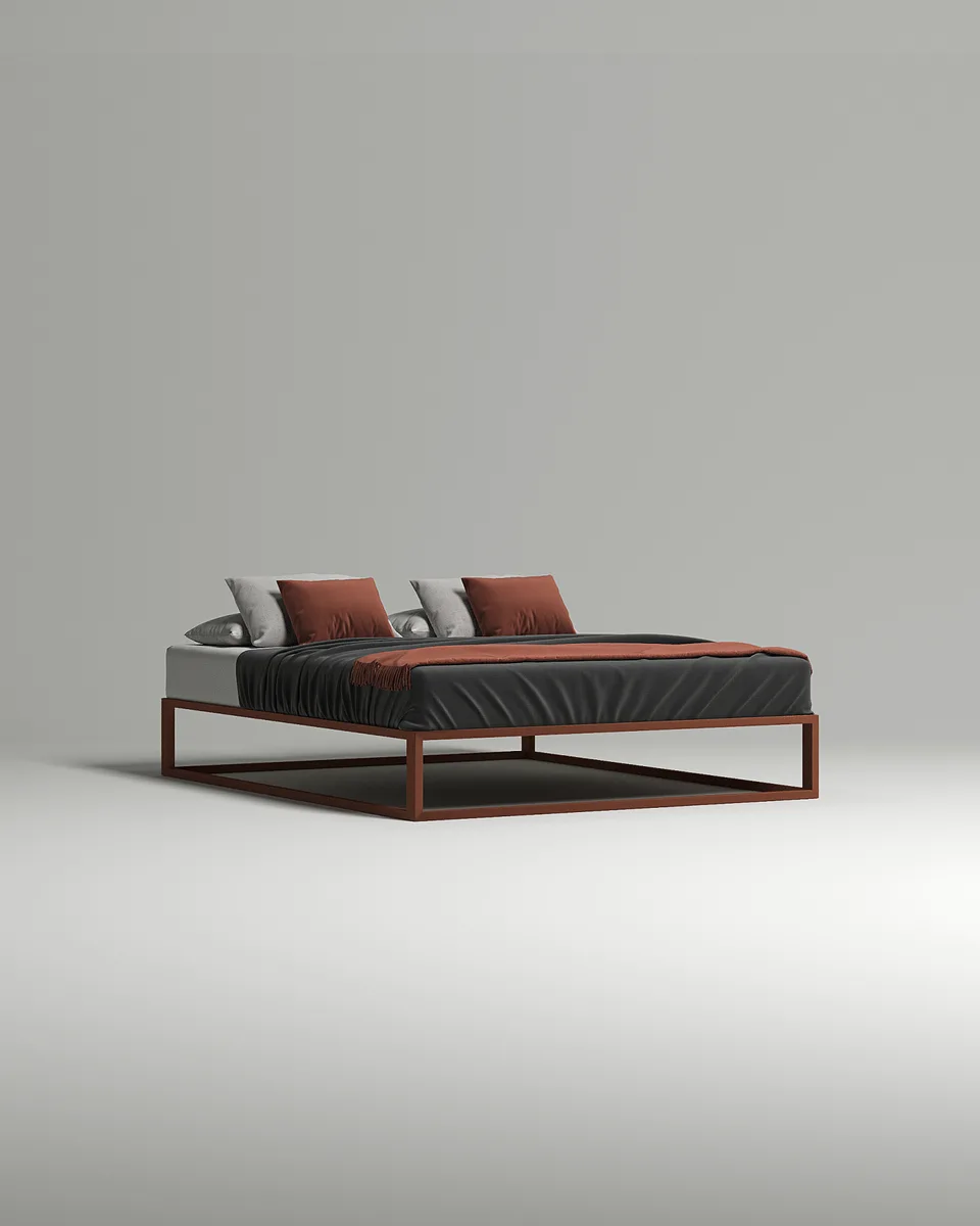 Кровать Дален под матрас 200x200x40 без изголовья и ящика для белья. Материал: RAL 8024 (металл) Кровать Дален под матрас 200x200x40 без изголовья и ящика для белья. Материал: металл - RAL 8024