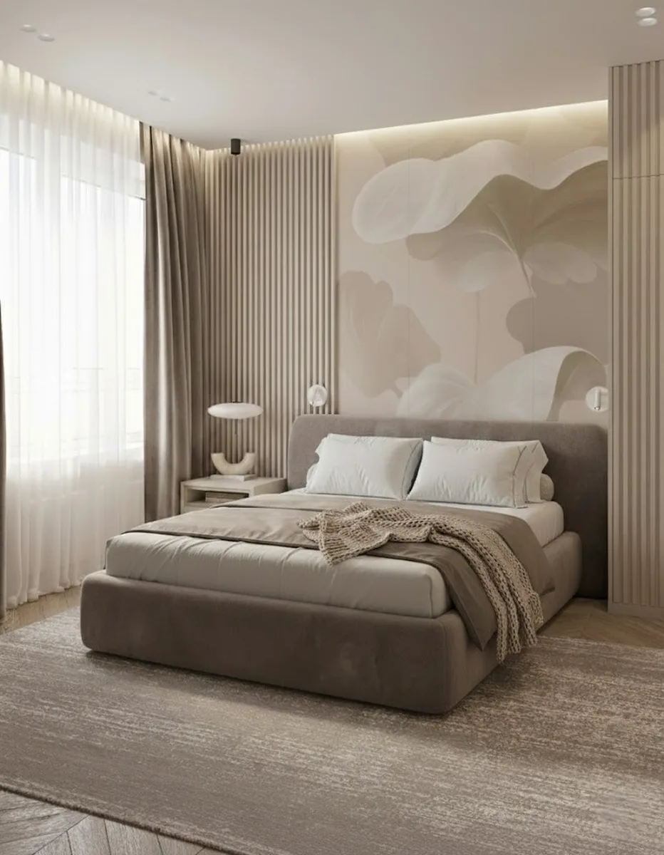 Двуспальная кровать Эндре 160x200 с мягким изголовьем (коричневая искусственная замша) Кровать двуспальная Эндре с мягким изголовьем (коричневая искусственная замша)