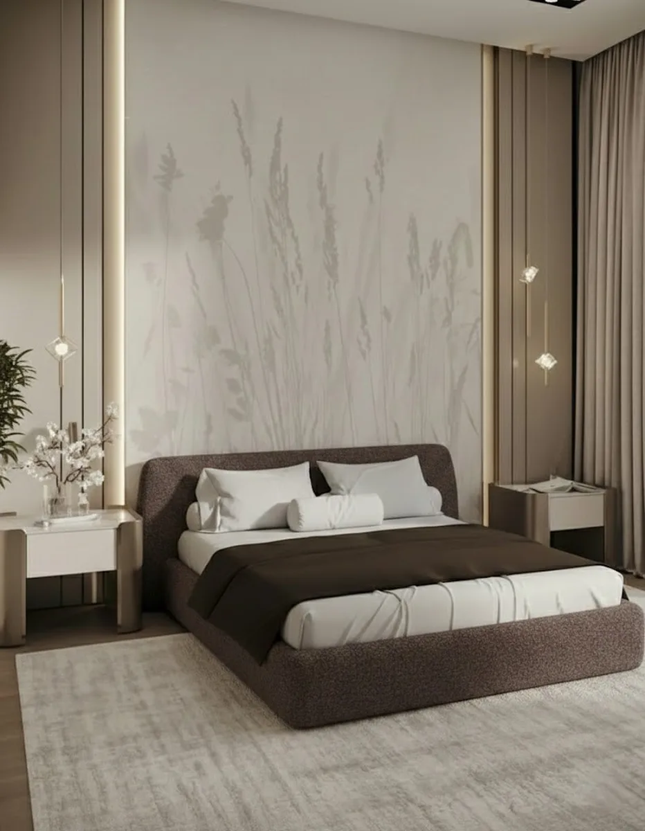 Двуспальная кровать Эндре 160x200 с мягким изголовьем (коричневое букле) Кровать двуспальная Эндре с мягким изголовьем (коричневое букле)