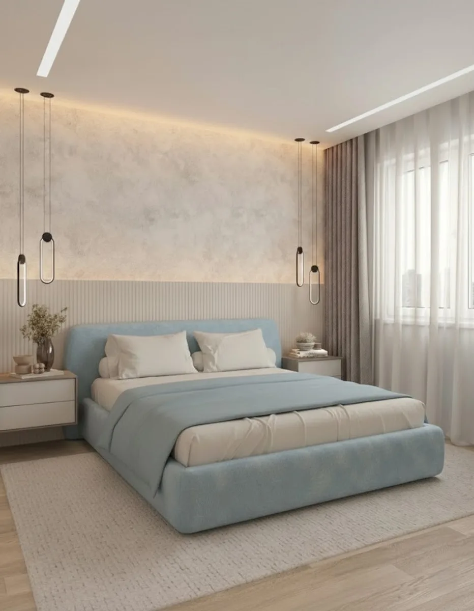 Двуспальная кровать Эндре 160x200 с мягким изголовьем (серый велюр) Кровать двуспальная Эндре с мягким изголовьем (серый велюр)