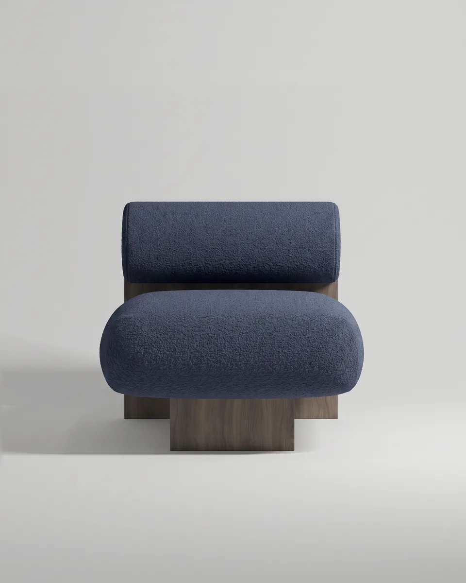 Синее кресло Солга от Kalibroom, исполненное в современном стиле