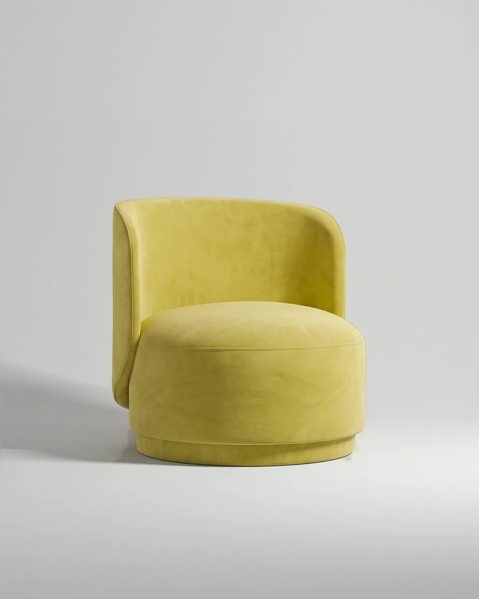 Кресло Кота без ножек с подлокотниками (желтый велюр - Velutto 28) от Kalibroom
