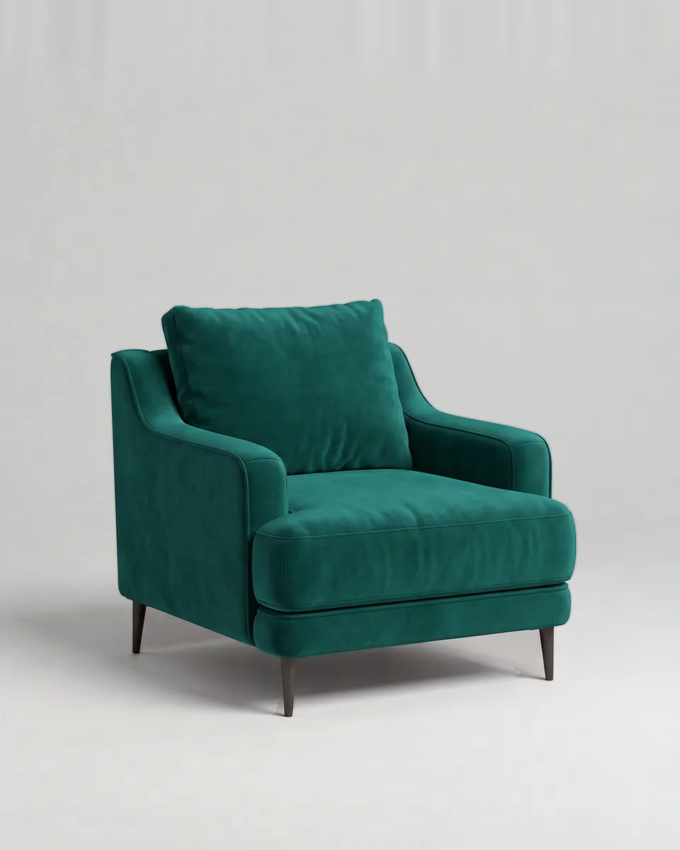 Кресло Кода на ножках с подлокотниками (изумрудный велюр - Velutto Soft 678) от Kalibroom