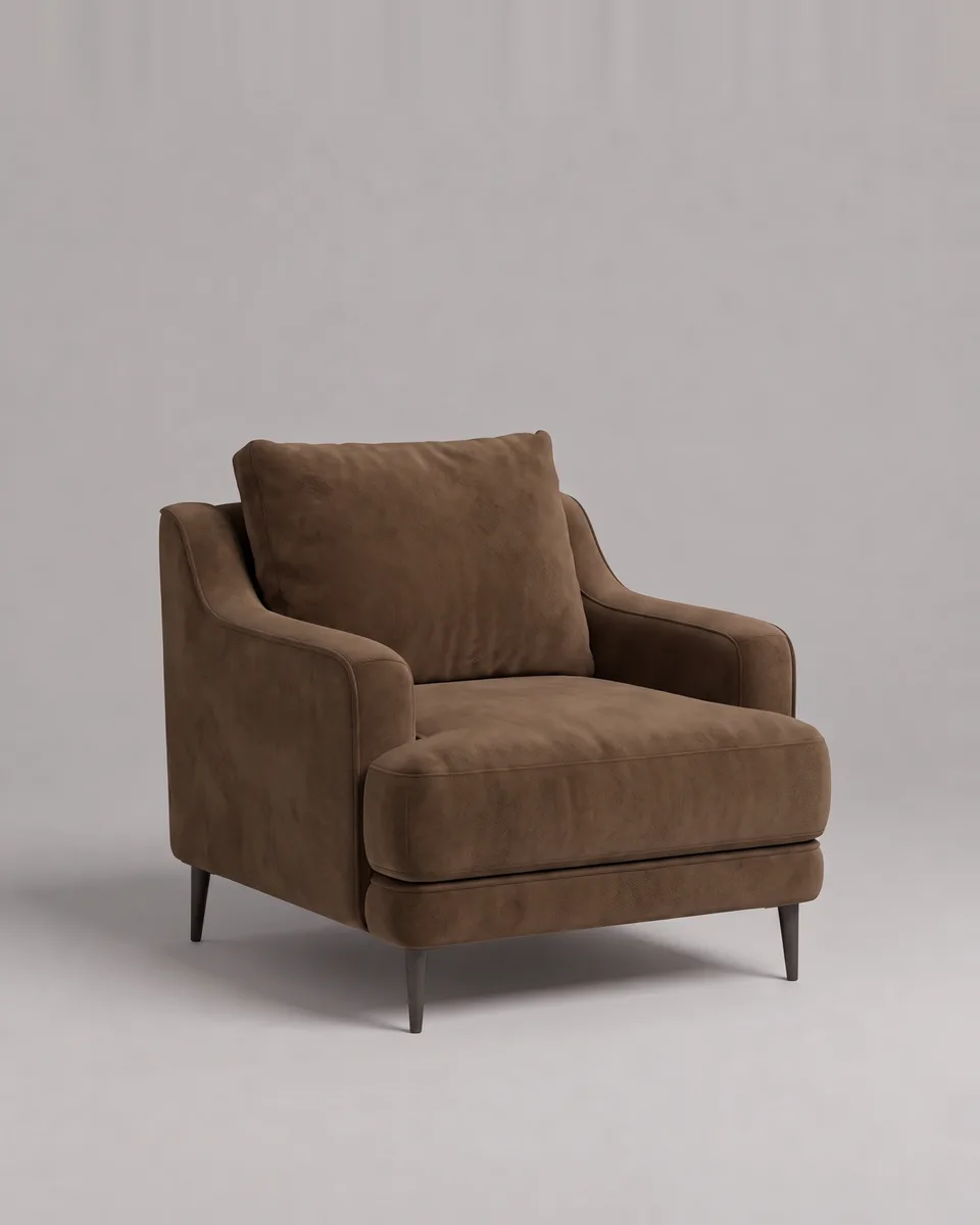 Кресло Кода на ножках с подлокотниками (коричневый велюр - Velutto Soft 296) от Kalibroom