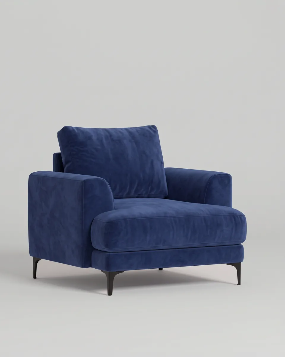 Кресло Индастриал (синий велюр - Velutto Soft 778) от Kalibroom